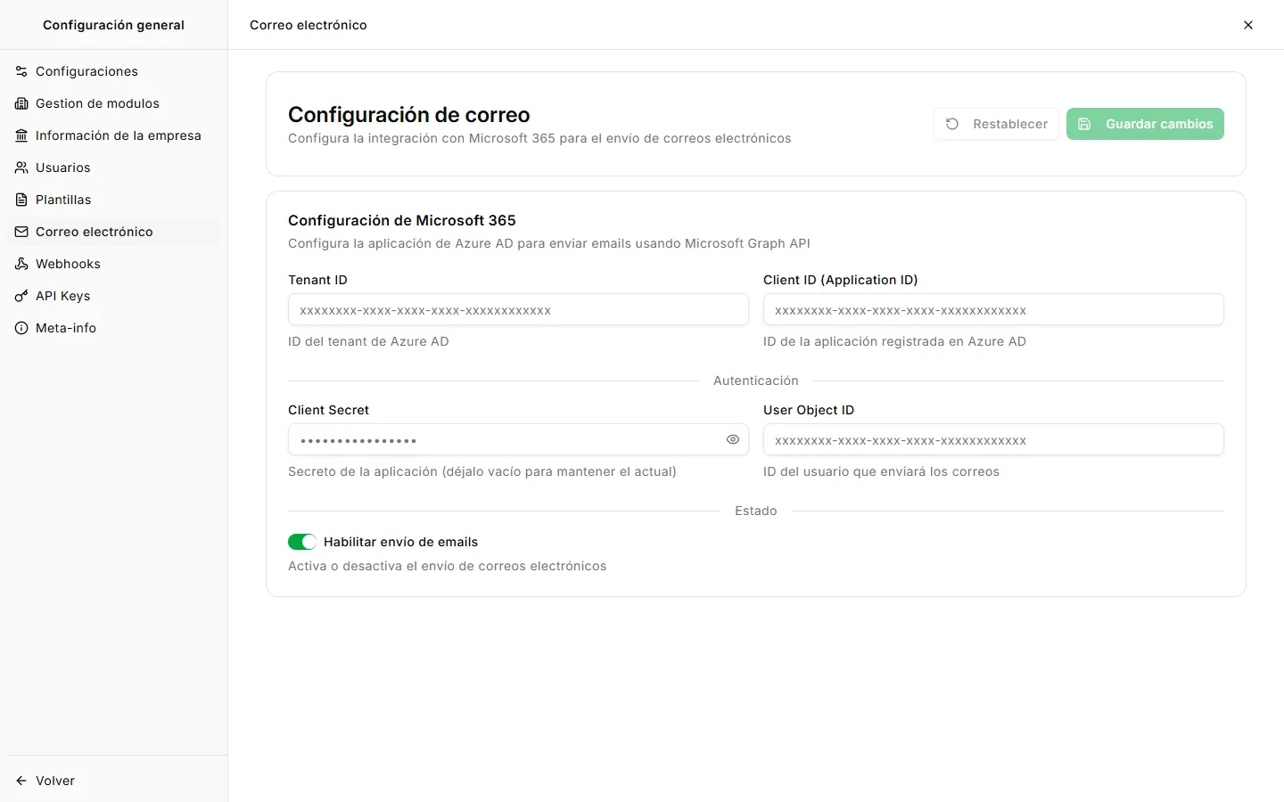 Configuración de correo con Microsoft 365