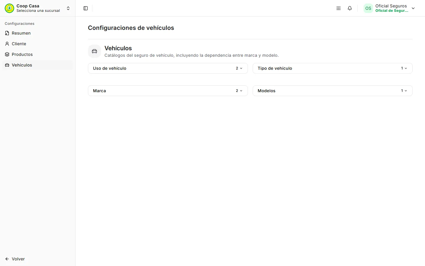Configuraciones de vehículos