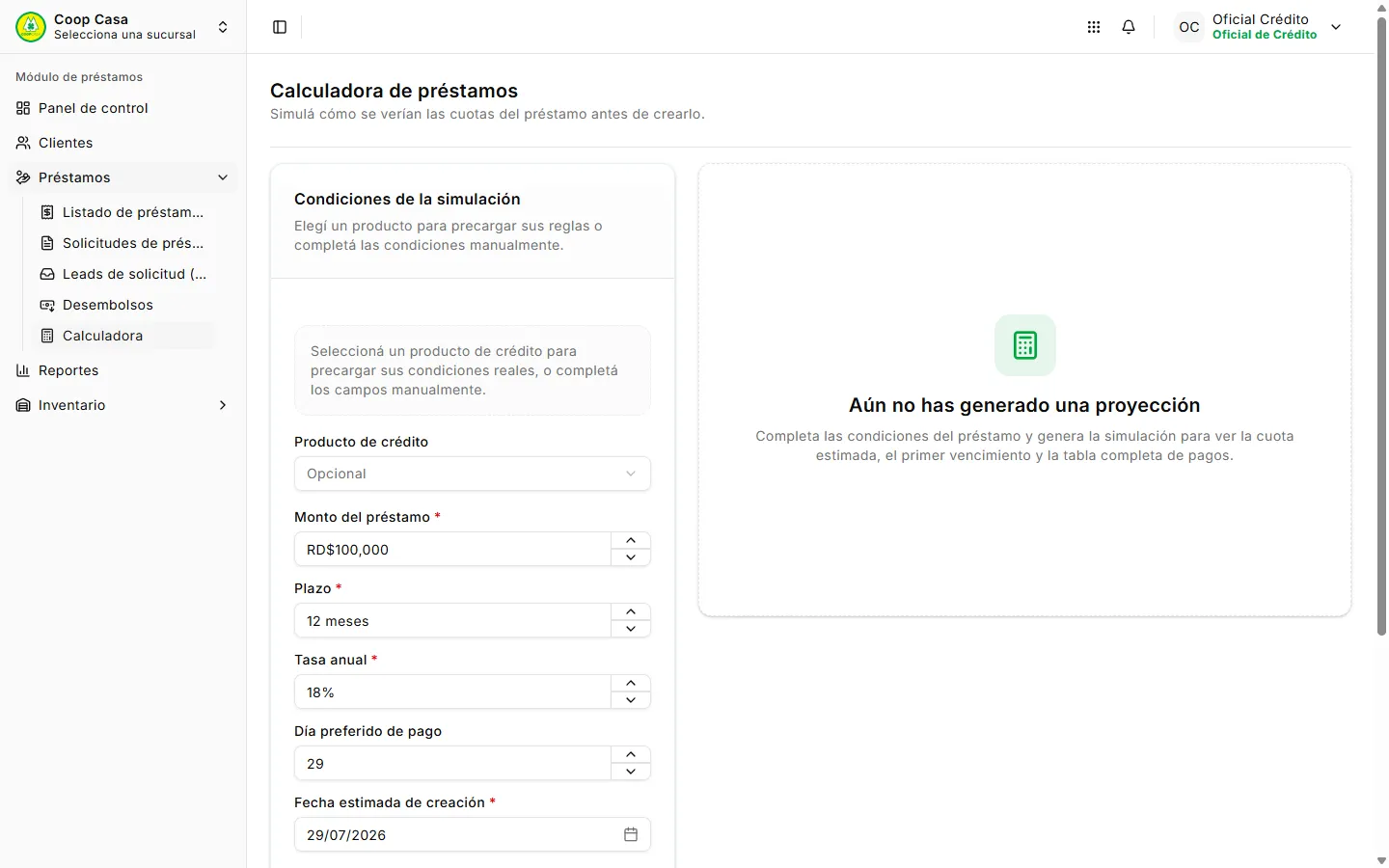 Calculadora de préstamos