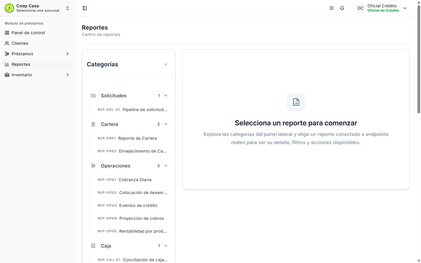 Reportes del módulo de préstamos